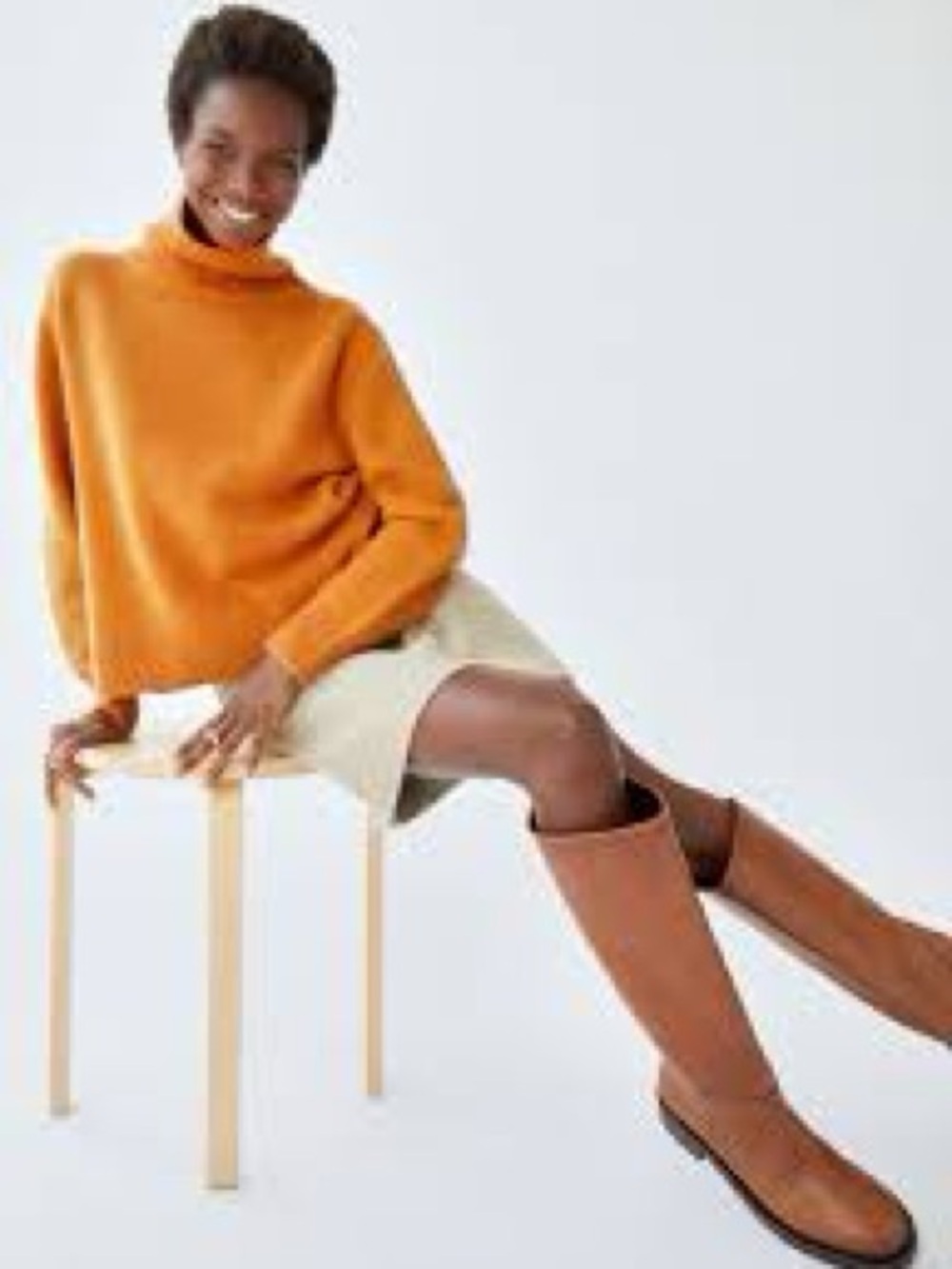 Aritzia Jara Luxe Cashmere Orange Sweater